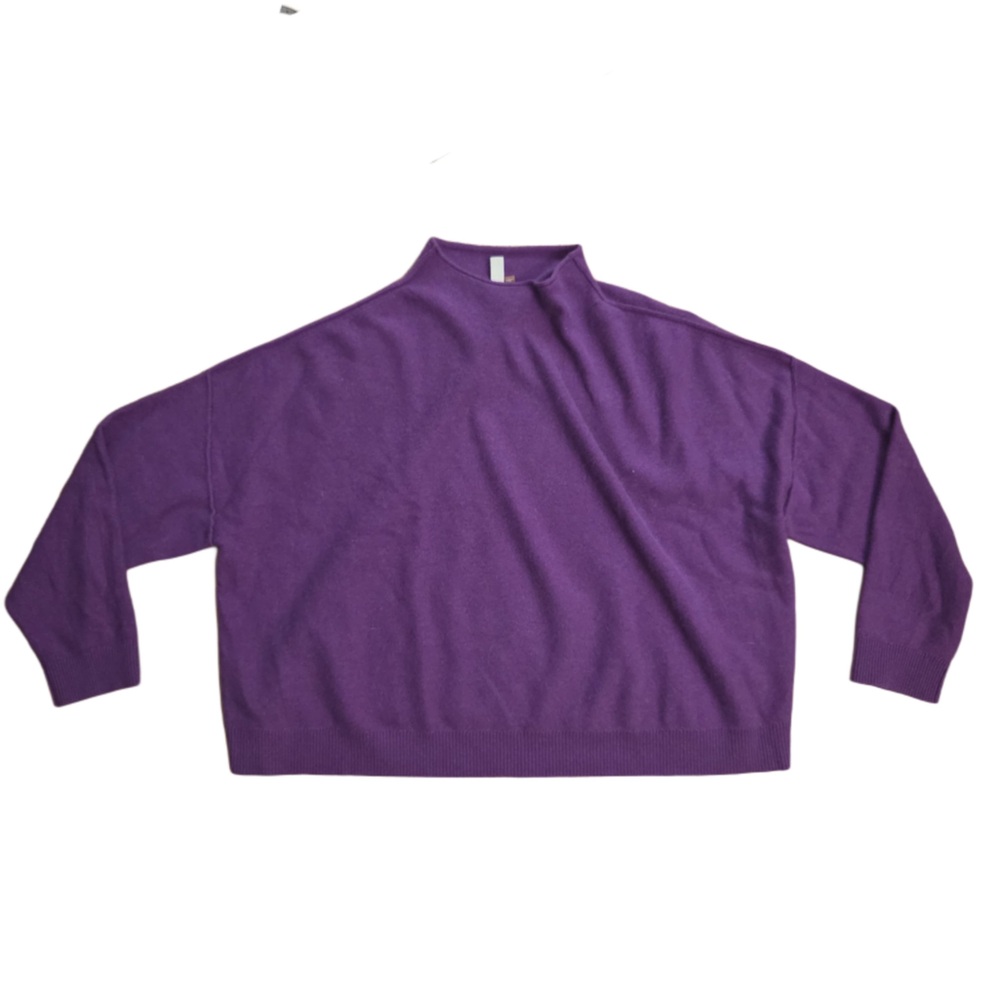 Pilcro by Anthropologie Plum Cashmere Mock-Neck Sweater